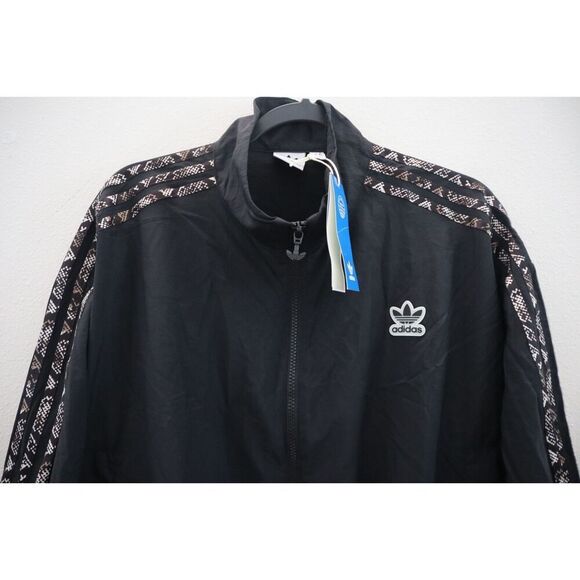 Adidas Originals HT5987 Women's Sz XL Black Snake Print Windbreaker Jacket - Picture 3 of 9